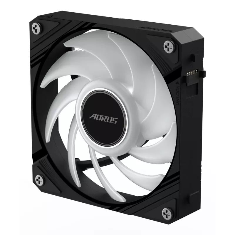 Gigabyte AORUS EZ CHAIN FAN 120 ventilátor do skrinky, 120 mm, čierny, GP-ECFAN1201