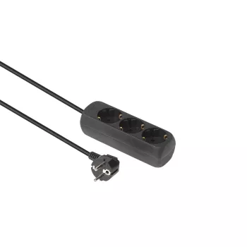 Microconnect GRU003B-WOS predlžovací kábel 1,5 m 3 AC výstupy interiér čierny
