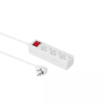 Microconnect GRU003W-SWITCH predlžovací kábel 1.5 m 3 AC zásuvky interiér biely