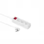 Microconnect GRU003W-SWITCH predlžovací kábel 1.5 m 3 AC zásuvky interiér biely
