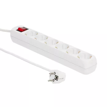 Microconnect GRU00610W predlžovací kábel 10 m 6 AC zásuviek interiér biely