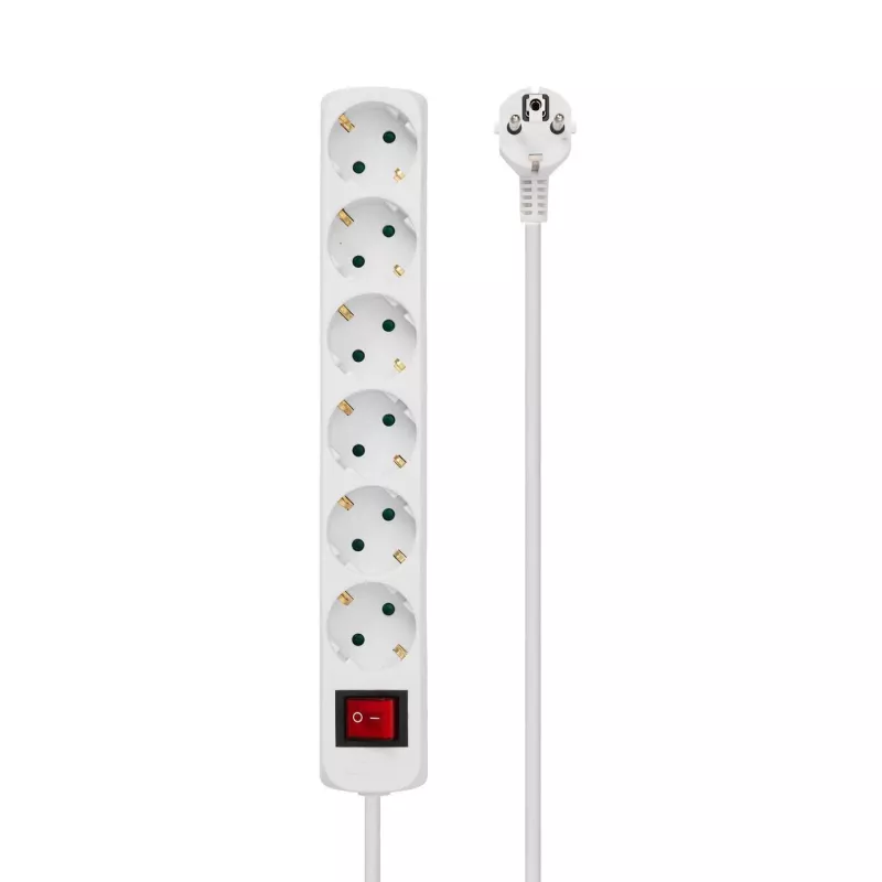 Microconnect GRU00610W predlžovací kábel 10 m 6 AC zásuviek interiér biely