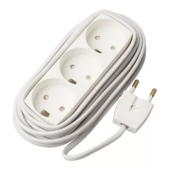 Microconnect GRUELU3H050 predlžovací kábel 5 m 3 AC zásuvky biely