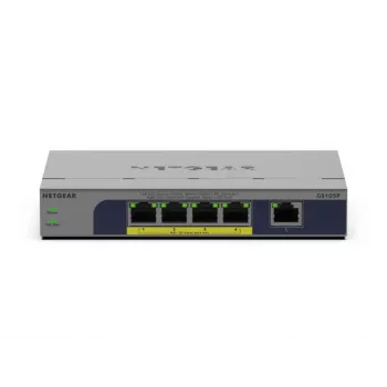 Neřízený 5-portový PoE switch Netgear GS105P 1Gb Ethernet s Power over Ethernet (GS105P-300EUS)