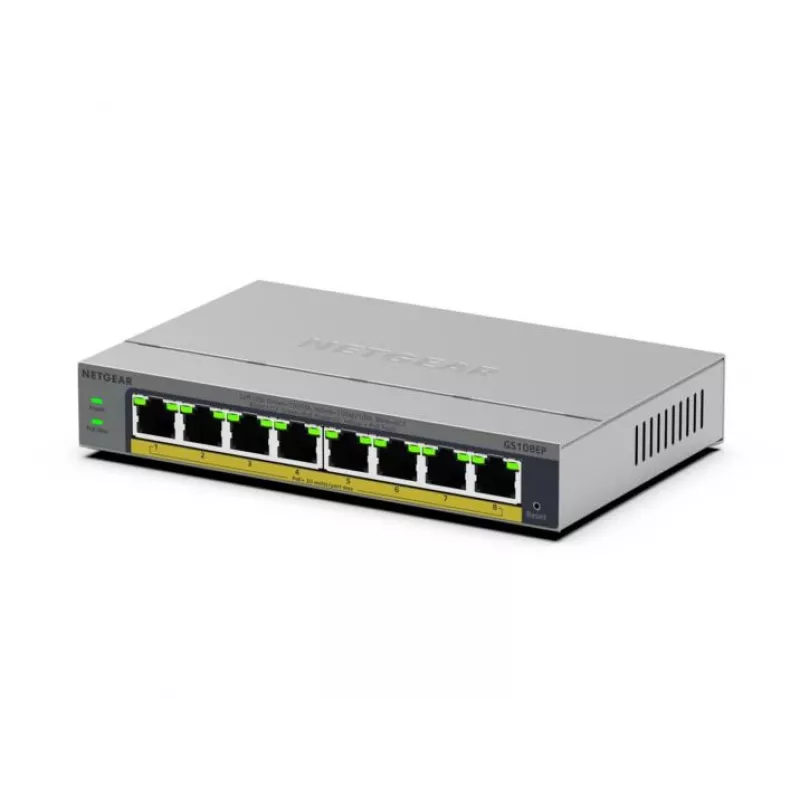 NETGEAR GS108EP Managed L2/L3 Gigabit Ethernet (10/100/1000) sivá