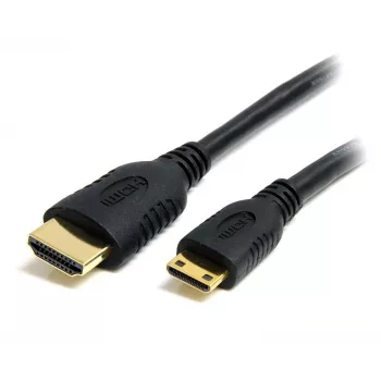StarTech.com 1m Mini-HDMI na HDMI kábel s Ethernetom – 4K 30Hz High Speed Mini-HDMI na HDMI adaptérový kábel – zariadenie s Mini-HDMI Type-C na HDMI monitor/display – odolný video konvertor kábel