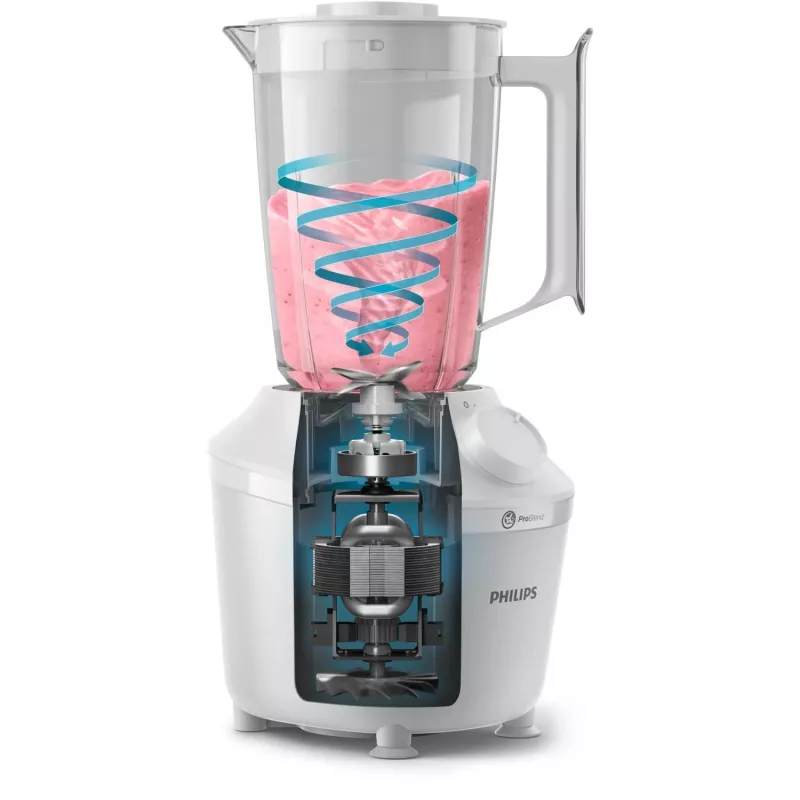 Stolový mixér Philips HR2041/00 — 450 W, 1,9 L plastová nádoba, nože z nehrdzavejúcej ocele, biela