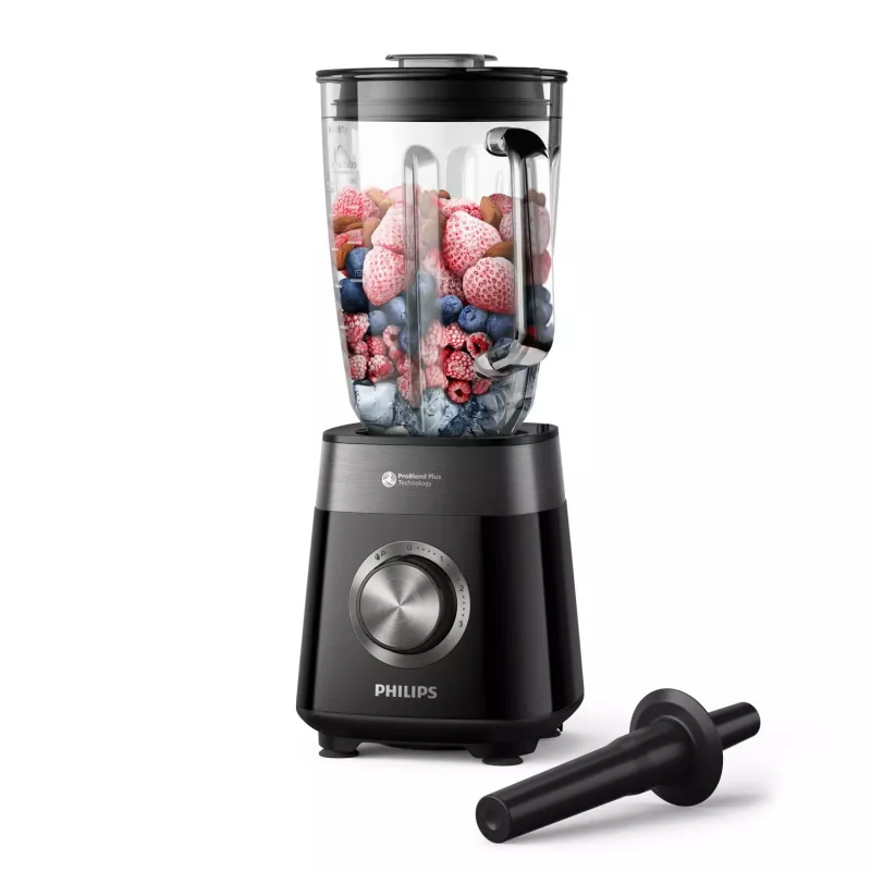 Stolový mixér Philips 5000 Series HR3030/00 — 2 L sklenená nádoba, 1200 W, drvenie ľadu, čierna