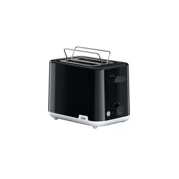 Hriankovač BRAUN HT1010BK — 2 plátky, 900 W, čierny, plastové telo, štrbina 132×35×119 mm