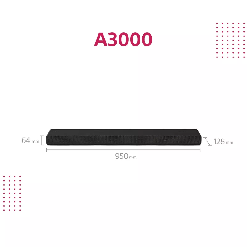 Soundbar Sony HT-A3000 čierny 3.1 kanály 250 W
