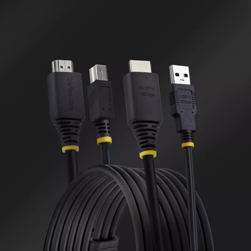 StarTech.com 1,8 m HDMI a USB 5 Gbit/s KVM kábel, 4K 60Hz, HDMI 2.0 a USB kombokábel pre KVM prepínače