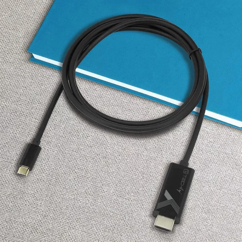 Techly adaptérový kábel USB-C konektor samec na HDMI 2.0 4K konektor samec 2 m čierny