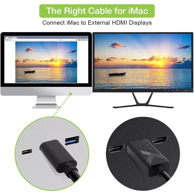Techly adaptérový kábel USB-C konektor samec na HDMI 2.0 4K konektor samec 2 m čierny