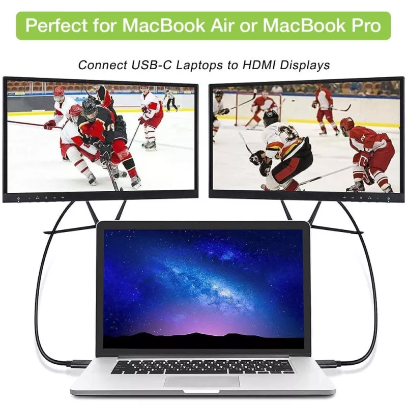 Techly adaptérový kábel USB-C konektor samec na HDMI 2.0 4K konektor samec 2 m čierny