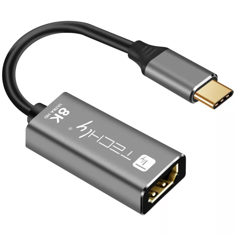 Techly IADAP-USBC-HDMI8 USB grafický adaptér 7680 x 4320 pixelov čierny, strieborný