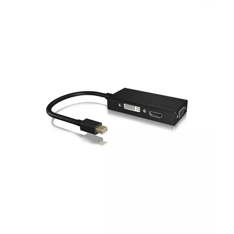 ICY BOX IB-AC1032 Mini DisplayPort DVI-D + VGA (D-Sub) + HDMI čierny