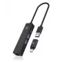 ICY BOX IB-HUB1439-LAN káblový USB 3.2 Gen 1 (3.1 Gen 1) Type-A čierny