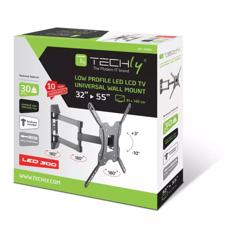 Techly 32-55 palcov univerzálny nástenný držiak LCD TV čierny