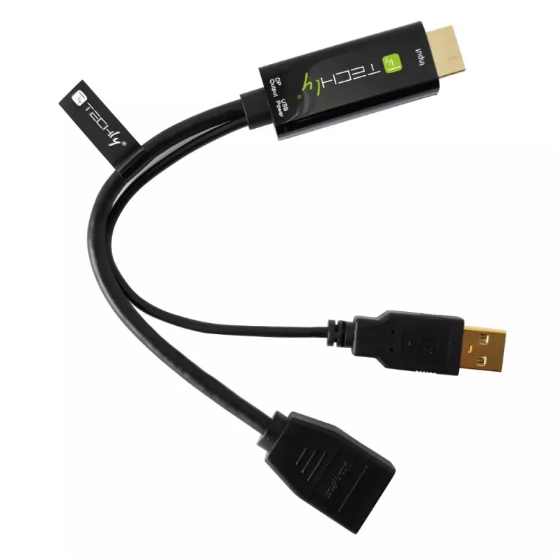 Techly ICOC-HDMI-DP12A adaptér z HDMI na DisplayPort s napájaním cez USB, 4K 30 Hz