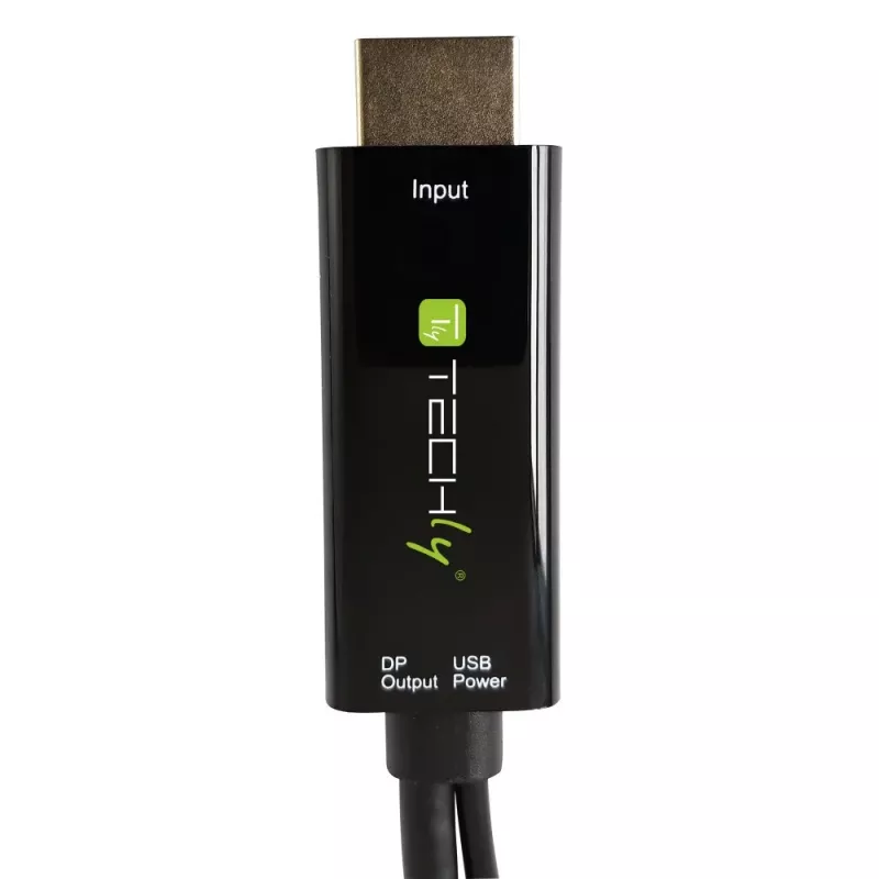 Techly ICOC-HDMI-DP12A adaptér z HDMI na DisplayPort s napájaním cez USB, 4K 30 Hz