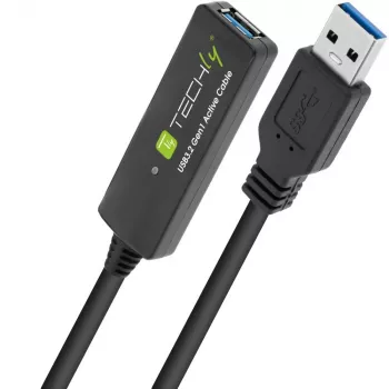 Techly ICUR30100G USB kábel USB 3.2 Gen 1 (3.1 Gen 1) 10 m USB A čierna