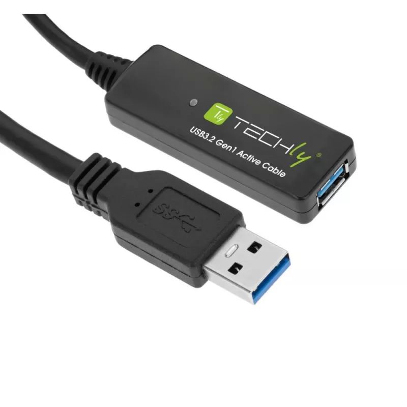 Techly ICUR30100G USB kábel USB 3.2 Gen 1 (3.1 Gen 1) 10 m USB A čierny