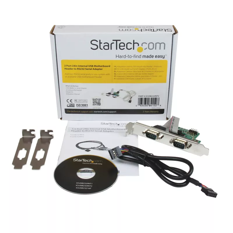 StarTech.com 61 cm interný USB header na základnej doske na 2 porty sériový RS232 adaptér