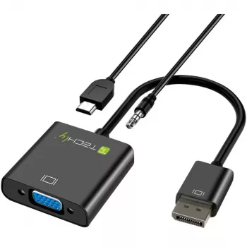 Techly káblový adaptér konvertor HDMI na VGA s Micro USB a audio IDATA HDMI-VGA2AU