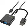 Techly káblový adaptér konvertor HDMI na VGA s Micro USB a audio IDATA HDMI-VGA2AU