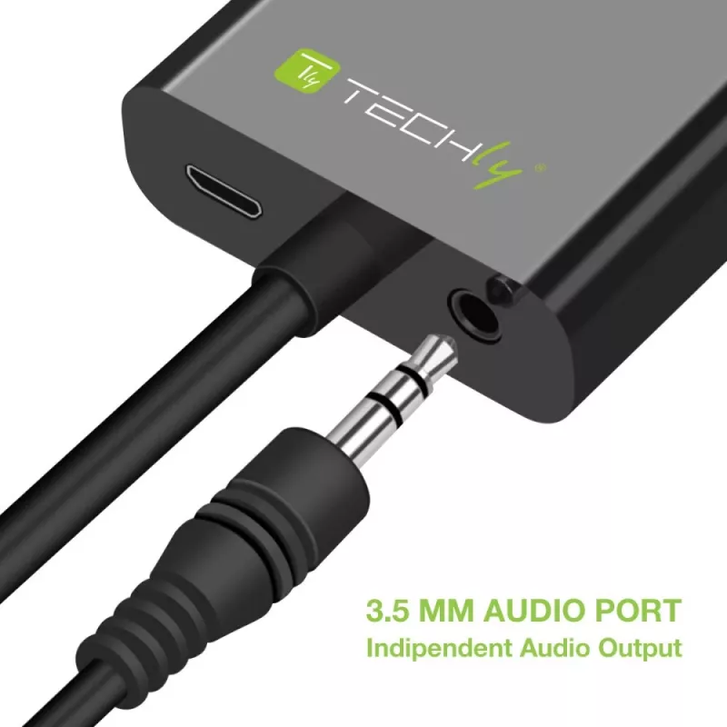 Techly káblový adaptér konvertor HDMI na VGA s Micro USB a audio IDATA HDMI-VGA2AU