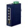 Neupravovaný Gigabit Ethernet switch PLANET IGS-510TF — 4 x 10/100/1000 Mbps, 10 Gbit/s prepínanie, 9–48V DC, montáž na stenu