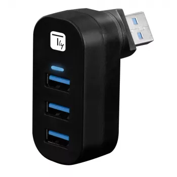 Techly IUSB3-HUB3-ROTB rozbočovač rozhraní USB 3.2 Gen 1 (3.1 Gen 1) Type-A 5000 Mbit/s čierny