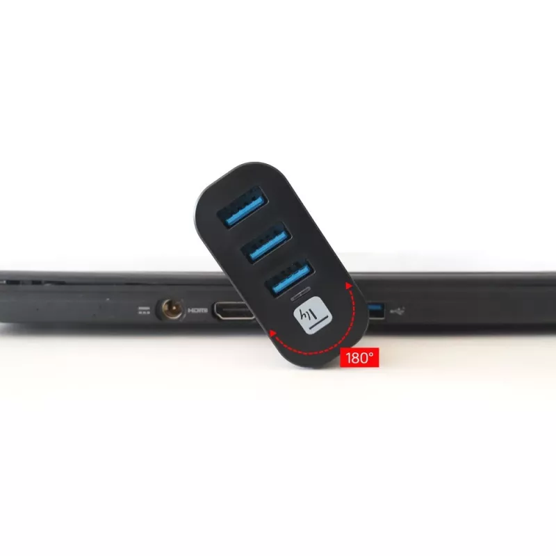 Techly IUSB3-HUB3-ROTB rozbočovač rozhraní USB 3.2 Gen 1 (3.1 Gen 1) Type-A 5000 Mbit/s čierny