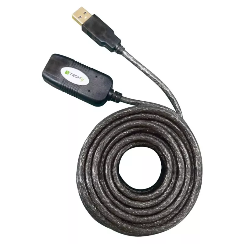 Techly aktívny predlžovací kábel USB 2.0 Hi-Speed 10m IUSB-REP10TY