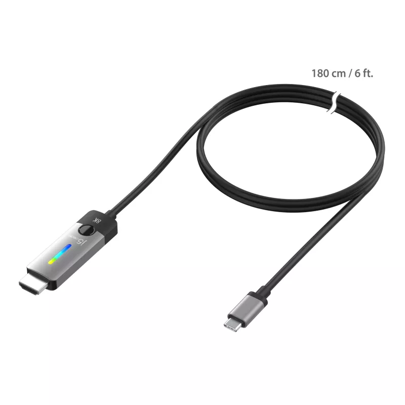 j5create JCC157-N USB-C na HDMI 2.1 8K kábel 1,79 m