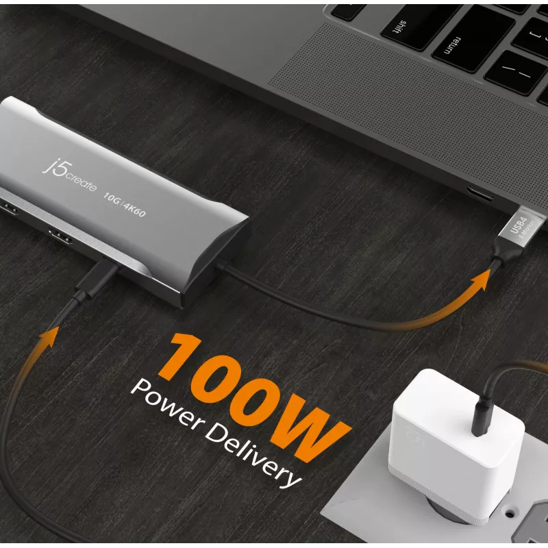 j5create JCD397-N 4K60 Elite USB-C multi-monitor mini dock káblový USB 3.2 Gen 1