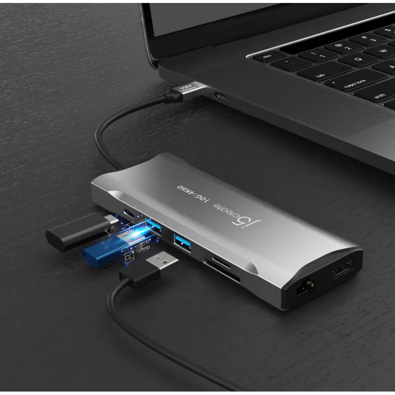 j5create JCD397-N 4K60 Elite USB-C multi-monitor mini dock káblový USB 3.2 Gen 1