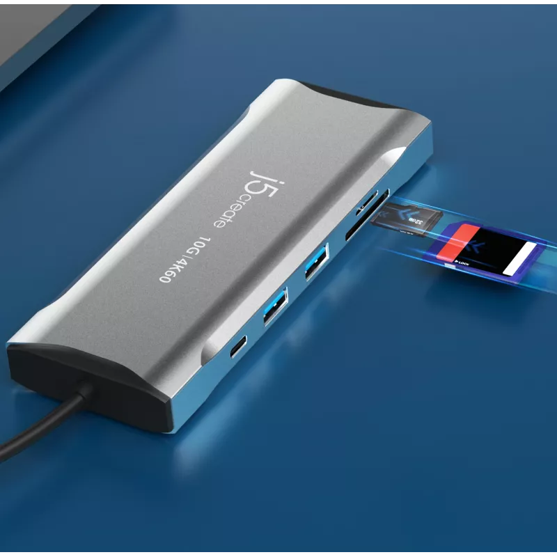 j5create JCD397-N 4K60 Elite USB-C multi-monitor mini dock káblový USB 3.2 Gen 1