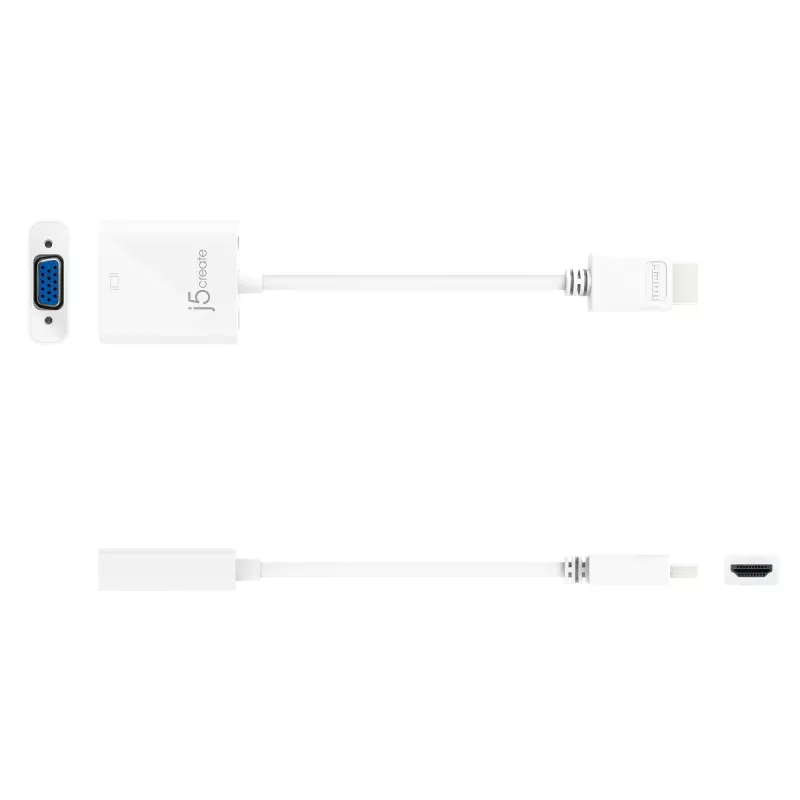 j5create JDA213 HDMI na VGA adaptér biely 0,1m 1920x1080P
