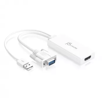 j5create JDA214 VGA-na-HDMI video-audio adaptér biely 0,176 m