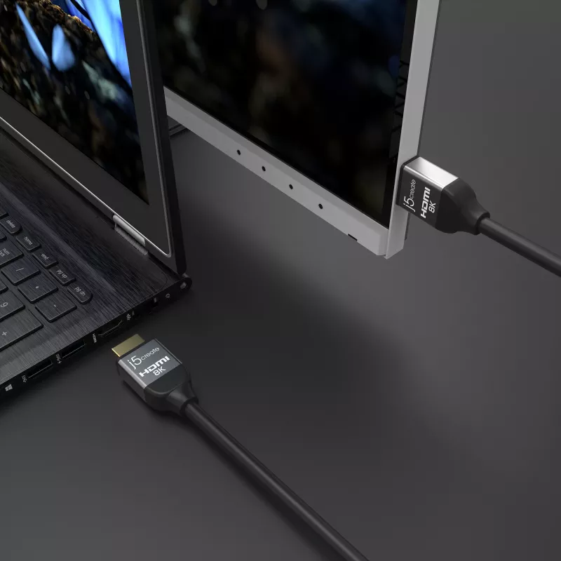 j5create JDC53 Ultra High Speed 8K UHD HDMI™ kábel, čierna a sivá, 2 m