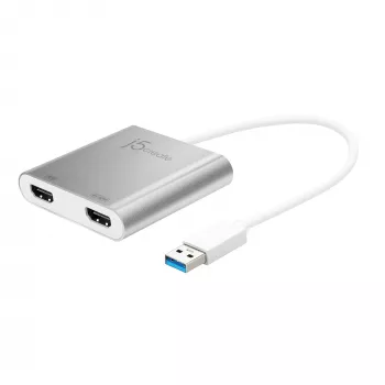 j5create JUA365 USB™ 3.0 na duálny HDMI multi-monitor adaptér, strieborná