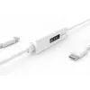 j5create JUCP14 USB-C™ 2.0 na USB-C™ kábel s dynamickým OLED meračom výkonu, biela, 1,2 m