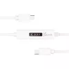 j5create JUCP14 USB-C™ 2.0 na USB-C™ kábel s dynamickým OLED meračom výkonu, biela, 1,2 m