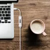 j5create JUCP14 USB-C™ 2.0 na USB-C™ kábel s dynamickým OLED meračom výkonu, biela, 1,2 m