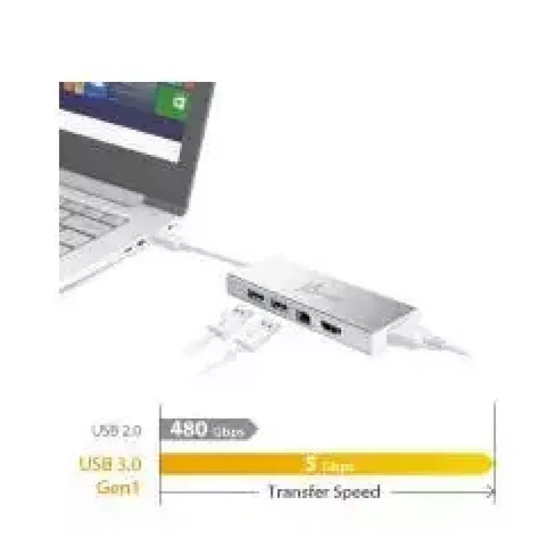 j5create JUD380 USB™ 3.0 mini dock, 1x HDMI a 3x USB porty, strieborná
