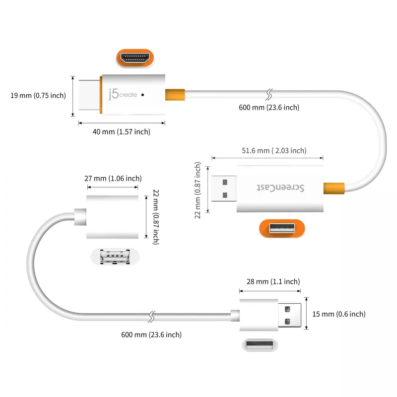 AV prijímač j5create JVAW56 bezdrôtový displej adaptér 1080p