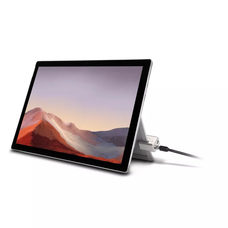 Kensington kľúčový káblový zámok pre Surface Pro a Surface Go, 1,8 m, Kensington, kľúč, uhlíková oceľ, čierny, strieborný