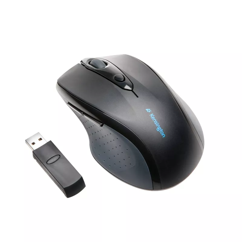 Kensington Pro Fit bezdrôtová plnorozmerová myš, obojručná, optická, RF Wireless, 1600 DPI, čierna