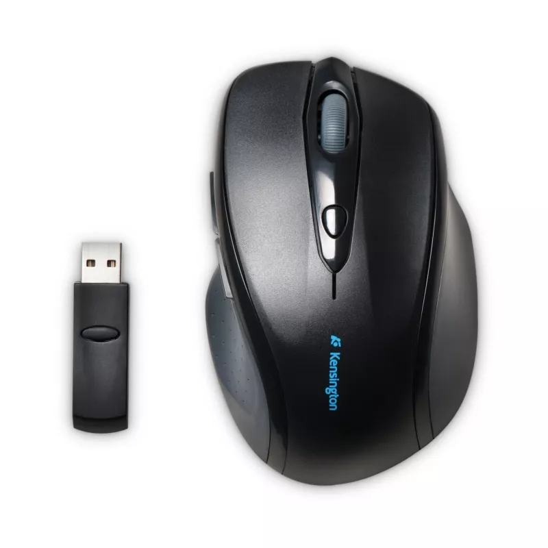 Kensington Pro Fit bezdrôtová plnorozmerová myš, obojručná, optická, RF Wireless, 1600 DPI, čierna